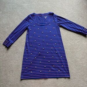 Lilly Pulitzer Pink and Blue striped dress with bead detail size M